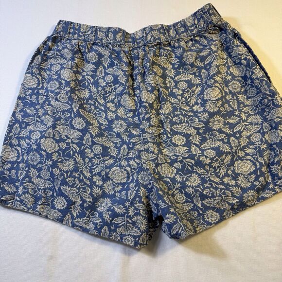 Women's Floral High-Rise Pull-On Shorts Universal Thread Blue‎ XS Pockets Linen - Picture 8 of 10